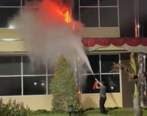 Gedung Polda Sumatera Utara terbakar
