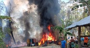 Dapur penyulingan minyak mentah di Langkat meledak, 1 kritis