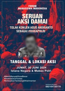 Polri Segera Tangkap Nara Hubung di flayer Tolak Wakapolri