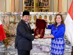 Presiden Prabowo Dianugerahi Penghargaan Grand Cross of the Order of the Sun of Perudari Pemerintah Peru