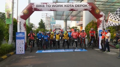 Goweser Depok Antusias Ikuti Bike to Work Kota Depok