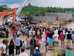 Jembatan Bailey Teupin Mane Menghubungkan Bireuen-Bener Meriah Sudah Berfungi