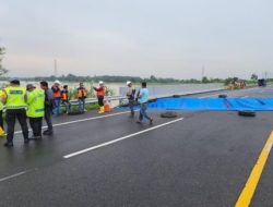 Jalan tol Km 41 arah Medan yang sempat amblas sudah dibuka kembali