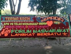 Bupati Langkat Syah Afandin ditangkap KPK, warga kirim papan bunga ucapkan terima kasih